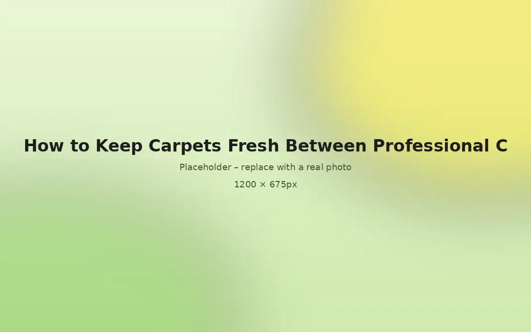 How to Keep Carpets Fresh Between Professional Cleans